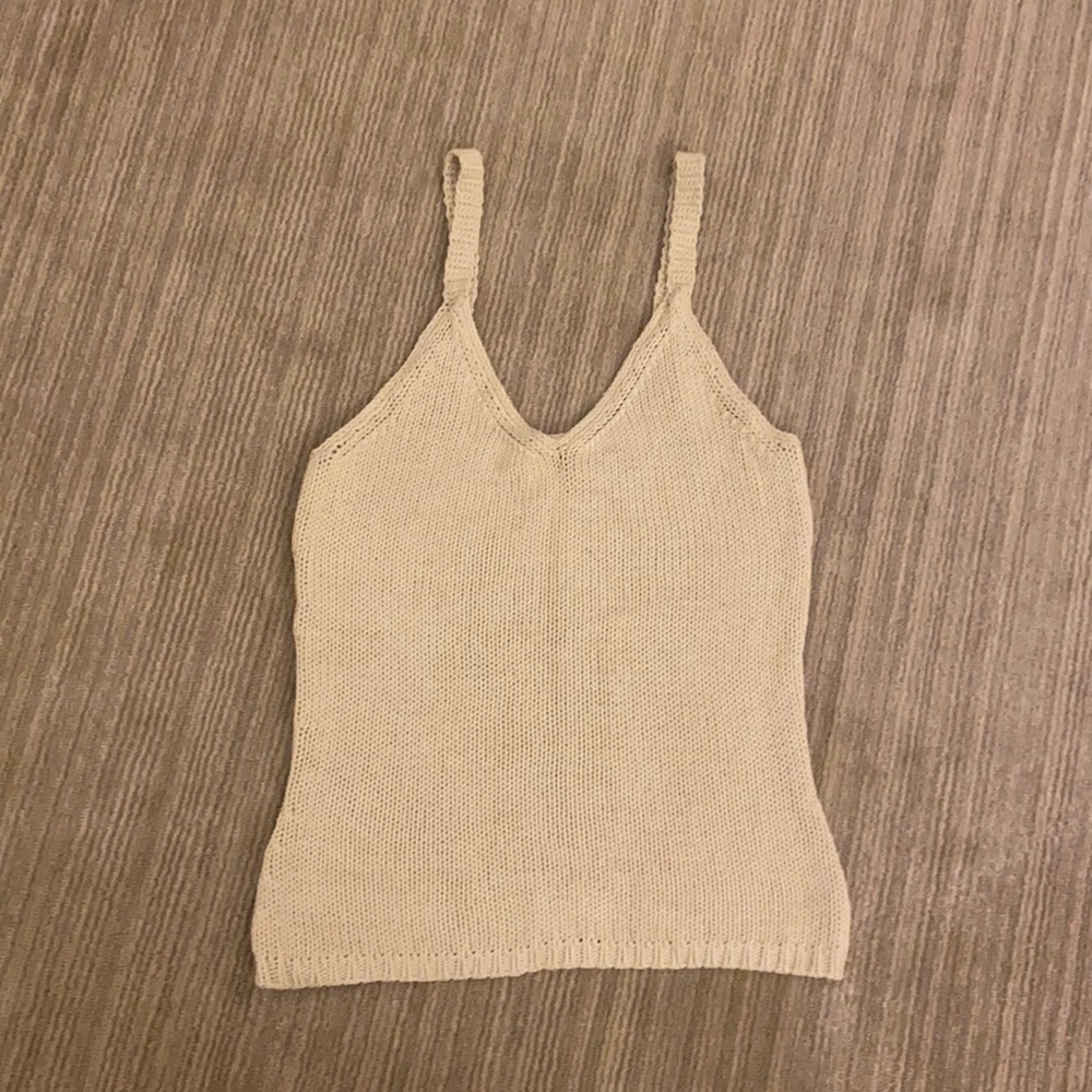 Sleeveless ivory colored  knitted tank top by GAP